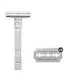 Rockwell Model T Brushed Chrome Razor - Premium Single Standard Shaving Experience | International Shipping Available - Buy Online on GoSupps.com