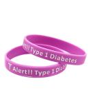 Type 1 Diabetes Bracelet | Insulin Dependent Medical Alert (Pink) - Buy Online on GoSupps.com