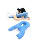 Prone Pillow for Sleeping After Eye Surgery - Arm Hole & Massage Head Cradle - Vitrectomy & Retinal Detachment Recovery - Stomach Sleeper - Blue - Buy Online on GoSupps.com