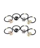 Lurrose 8pcs Skull Hair Ties Punk Alloy Skeleton Ponytail Holder Black Stretch Halloween Hair Rope for Women Girls - Buy Online on GoSupps.com