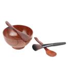 Eco-Friendly Mask Bowl Set with Spoon & Brush | DIY Skin Care Mixing Kit for Women - Dark Brown - Buy Online on GoSupps.com