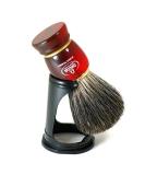 Omega Black Badger Shaving Brush with Resin Handle & Stand - Premium Quality for an Unmatched Shaving Experience | International Shipping Available - Buy Online on GoSupps.com