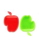 JJMG 2PCS Silicone Body & Face Scrubber Set - Deep Cleansing Exfoliating Pads for Smooth Skin Blackhead Removal - Green & Red Apple Shapes - Buy Online on GoSupps.com