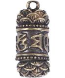 Buddhist Pendant Necklace - Brass Medicine Pill Box | Carved Scriptures Travel Medication Aid Gift for Men - Buy Online on GoSupps.com