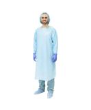 MediChoice XL Blue Protective Gowns with Open Back & Thumb Loop Cuff - Box of 15 - Buy Online on GoSupps.com