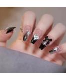 WOOXDYUK 24 Piezas U as Postizas Mate - Puntas de Presi n Arte Degradado Brillo Negro - Manicura Perfecta para Mujeres y Ni as - Buy Online on GoSupps.com