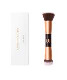 Buy Rose Gold 2-in-1 Face Foundation Brush - Double Ended Blush & Loose Powder Makeup Tool for Perfect Blending - Buy Online on GoSupps.com
