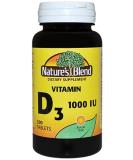 Nature's Blend Vitamin D3 1000 IU 300 Tablets - Essential Supplement for Immune Support - Buy Online on GoSupps.com