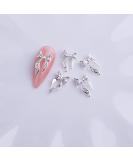 10pcs Nail Art Ribbon Bow Studs Silver Golden Metal 3D Butterfly Charms Nail Decoration Manicure DIY Design Accessories (8028) - Buy Online on GoSupps.com