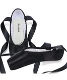 WENDYWU Professional Ballet Pointe Shoes for Kids Girls and Ladies - Pink PU Soled Dance Shoes with Toe Pads, Size 7 Black - Buy Online on GoSupps.com
