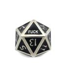 D20 Metal Dice Single: Black & Silver - Role Playing Game Die for D&D - Buy Online on GoSupps.com