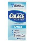 Colace Docusate Sodium Stool Softener 100mg Capsules 60 Count - Pack of 2 | Buy More, Save More! - Buy Online on GoSupps.com