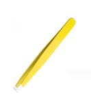 Slanted Stainless Steel Tweezers for Ingrown Hair - Professional Precision Tool for Men & Women - Yellow - Buy Online on GoSupps.com