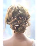 GraceWedding Bridal Jewelry | Vintage Red Gold Hair Accessories for Long Hair | Climbing Plants Design | 38 cm Crystal Rose Gold Hair Jewelry - Buy Online on GoSupps.com