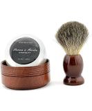 Pure Badger Hair Shaving Brush with Natural Wood Mug and Hand-Made Soap - Barber Set - Buy Online on GoSupps.com