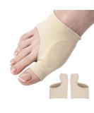 Hallux Valgus Bunion Corrector Bandage - Skin Color Silicone Toe Spreader & Sleeve for All Foot Types - Buy Online on GoSupps.com