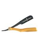 Professional Razor Holder - Ultra 3mm Exposed Straight Razor Holder for Short & Long Blades - Safe Clip System (Gold - Buy Online on GoSupps.com