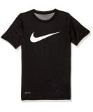 NIKE Boys' Dry Short Sleeve Swoosh Tee - Large, Black/White - Buy Online on GoSupps.com