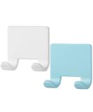 Vanzavanzu Razor Plane Holder for Shower Wall - 2 Pack Adhesive Hooks for Hairbrush & Towel - Waterproof Silicone Bathroom Organizer - Blue & White - Buy Online on GoSupps.com