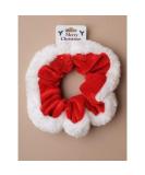Buy Christmas Plush Elastic Hair Tie - Red & White | Festive Holiday Hair Accessories for All Ages - Buy Online on GoSupps.com