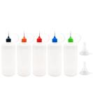 MYYZMY 5 Pcs Precision Tip Applicator Bottles - 4 Ounce Translucent Glue Bottles with Mini Funnel and 5 Color Lid - Buy Online on GoSupps.com