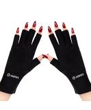 AIRSEE Anti UV Gloves | UPF50+ Protection for Nail Lamp Manicures | Fingerless Gloves for Women - Black - Buy Online on GoSupps.com