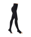 Evolyline 20-30 mmHg Open Toe Compression Pantyhose for Women & Men - Support Tights for Varicose Veins, Edema, Flight, Nursing - Black - Buy Online on GoSupps.com