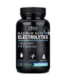 Keto Electrolyte Supplement (120 Capsules) Maximum Keto Electrolytes Supplements Pills w Real Salt, B Vitamins, Magnesium and Potassium Supplement - Salt Pills & Electrolyte Tablets - Buy Online on GoSupps.com