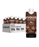 Evolve Plant Based Protein Shake - Double Chocolate, 20g Vegan Protein, Dairy Free, Non-GMO, 10g Fiber, 12 Pack - Buy Online on GoSupps.com