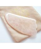100% Natural Rose Quartz Gua Sha Massager Tool for Face Eyes Neck & Body | Authentic Facial & Skin Care Tool for Relaxation & Lymphatic Drainage - Buy Online on GoSupps.com