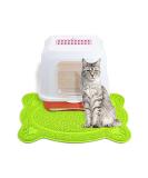 OPUL Bone Style PVC Placemat Waterproof Dog Cat Food Mat Non Slip Dog Puppy Pet Cat Dish Bowl Food Water Mat Wipe Clean FDA Grade (Green) - Buy Online on GoSupps.com