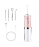 Portable Cordless Water Flosser for Teeth - 4 Jets 3 Modes IPX7 Waterproof Rechargeable Oral Irrigator - Eco-Friendly Pink Tooth Flosser - Buy Online on GoSupps.com