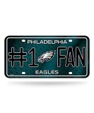 Philadelphia Eagles #1 Fan Metal License Plate Tag | 6 x 11.5 | Team Color - Buy Online on GoSupps.com