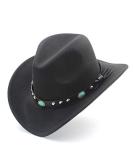 Jdon-hats Women's Fashion Western Cowboy Hat - Black | M(56-58CM) Felt Cowgirl Sombrero Caps - Buy Online on GoSupps.com
