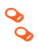 Silicone Dummy Clips Adapter - 2 Pcs Button Ring Pacifier Clip Adapter - Orange - Buy Online on GoSupps.com