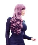 Prettyland Lady 70cm Purple Violet Curls Wavy Wig with Bangs - Perfect for Parties & Shows | International Shipping - Buy Online on GoSupps.com