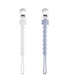 BPA-Free 2PCS Unique Silicon Pacifier Clips for Boys - Baby Shower Gift (Blue-White) - Buy Online on GoSupps.com