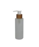 Frosted Glass Pump Bottle 100ml - Eco-Friendly Makeup Container with Bamboo Cap for Lotion & Serum - Buy Online on GoSupps.com