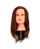 Fripac Mondial 40 cm Real Hair Training Head - 100% Real Light Brown Hair for Hairstyling Practice | International Shipping Available - Buy Online on GoSupps.com