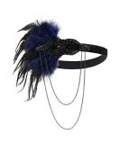 Iwobi Gatsby Feather Headband | Vintage Flapper Party Accessory | Classic Theme Accessories - Buy Online on GoSupps.com