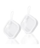 LELE LIFE Small Portable Jewelry Box with Silicone Strap | Press to Open | Cotton Swab Holder | Hair Tie & Accessory Organizer - White (2pcs) - Buy Online on GoSupps.com