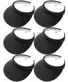 6 Pack Adjustable Clip On Sun Visor Hat for Women Men - Wide Brim Cap for Golf Tennis Beach - Black - Buy Online on GoSupps.com