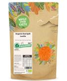 Wholefood Earth Organic Red Split Lentils 2kg GMO Free | Vegan | High Fibre | High Protein | Certified Organic - Buy Online on GoSupps.com