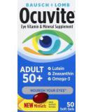 Ocuvite Eye Vitamin & Mineral Supplement  Contains Zinc  Vitamins C  E  Omega 3  Lutein  & Zeaxanthin  Bausch & Lomb Ocuvite Adult 50+ Eye Vitamin & Mineral Softgels  50 Count (Packaging May Vary) - Buy Online on GoSupps.com
