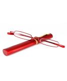 KoKoBin Mini Slim Reading Glasses +3.5 | Unisex Spring Hinge Metal Visual Aid with Case - Red - Buy Online on GoSupps.com