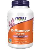 Now Foods D-Mannose 500mg - 120 CT - Urinary Tract Health Support - Buy Online on GoSupps.com