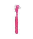 Shop Ergonomic Double-Sided Denture Brush for Home & Travel Safe & Stylish (Pink) - International Shipping Available - Buy Online on GoSupps.com