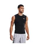 Under Armour Men's HeatGear Compression Sleeveless T-Shirt Black (001)/White Large - Buy Online on GoSupps.com