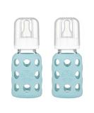 Lifefactory Glass Baby Bottle with Silicone Sleeve 4 Ounce 2 Pack - Mint - Buy Online on GoSupps.com