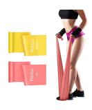 Buy Resistance Bands - 2m Professional Latex Elastic for Home & Gym | Upper & Lower Body Training Physical Therapy Yoga & Pilates - Yellow/Pink - Buy Online on GoSupps.com